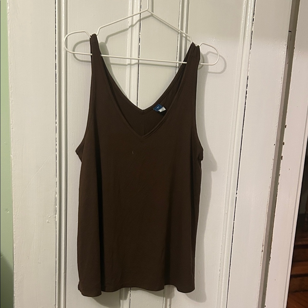 Old Navy Brown V-Neck Tank Top